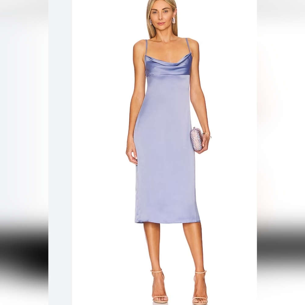 WeWoreWhat Cowl Satin Charmeuse Midi Dress,NWT, Size 4 - Picture 2 of 5